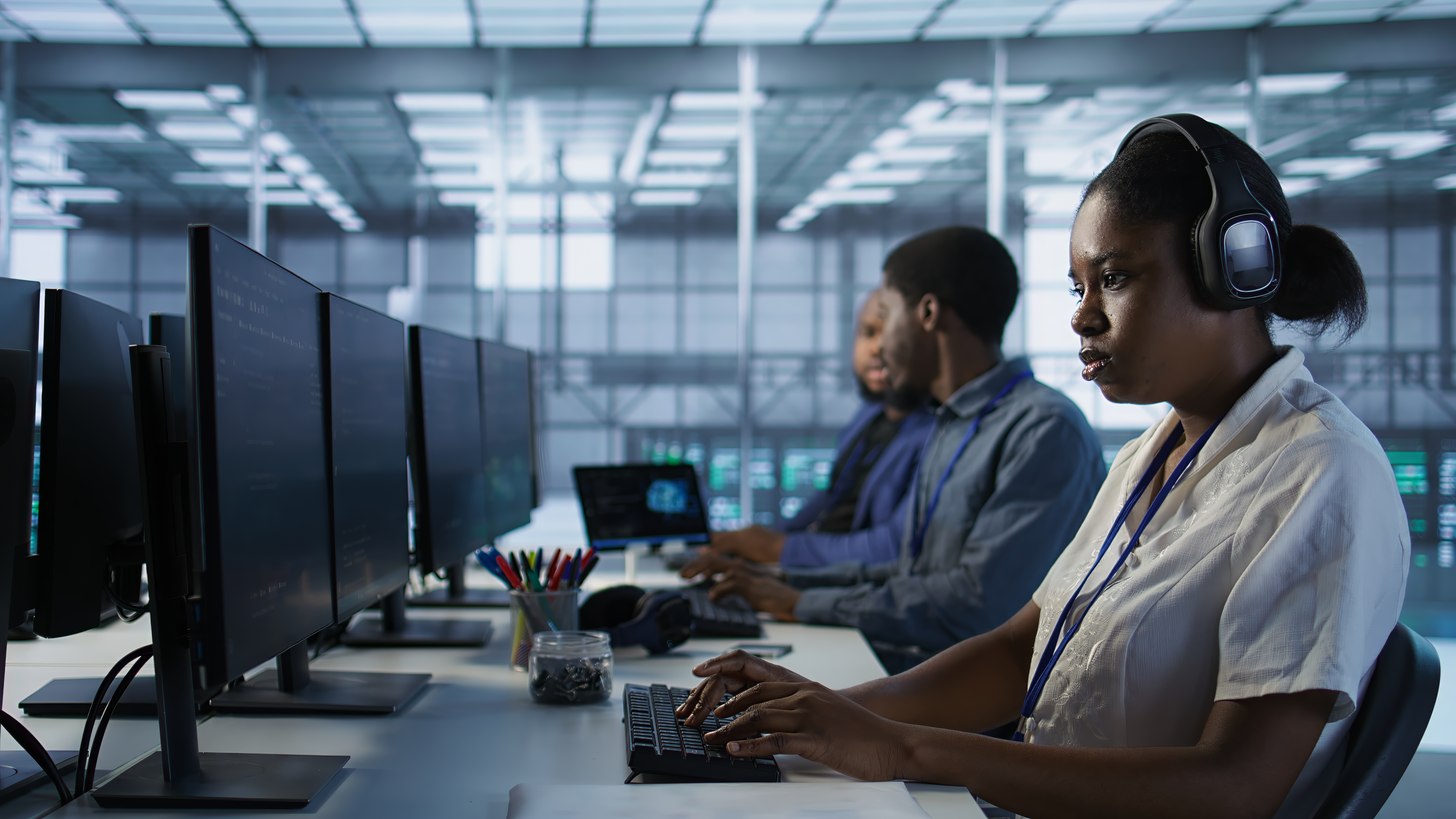 IT support team working